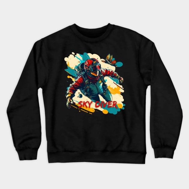 Vintage Skydiving Parachuting Retro Skydiver Crewneck Sweatshirt by Clouth Clothing 